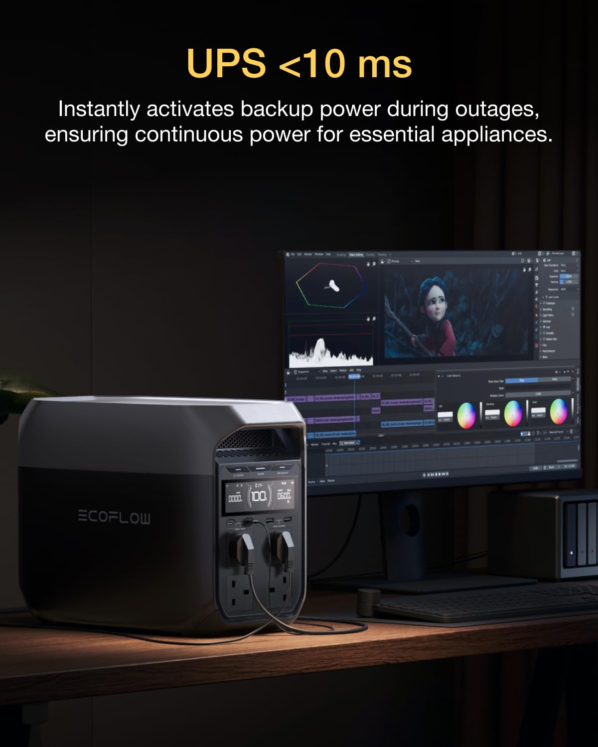 ECOFLOW DELTA 3 Portable Power Station, 1024Wh Solar Generator, LiFePO4 Battery, 0-70% Quick Charge in 30 Min, Expandable to 5kWh, Backup Power with UPS for Home, Camping & RV