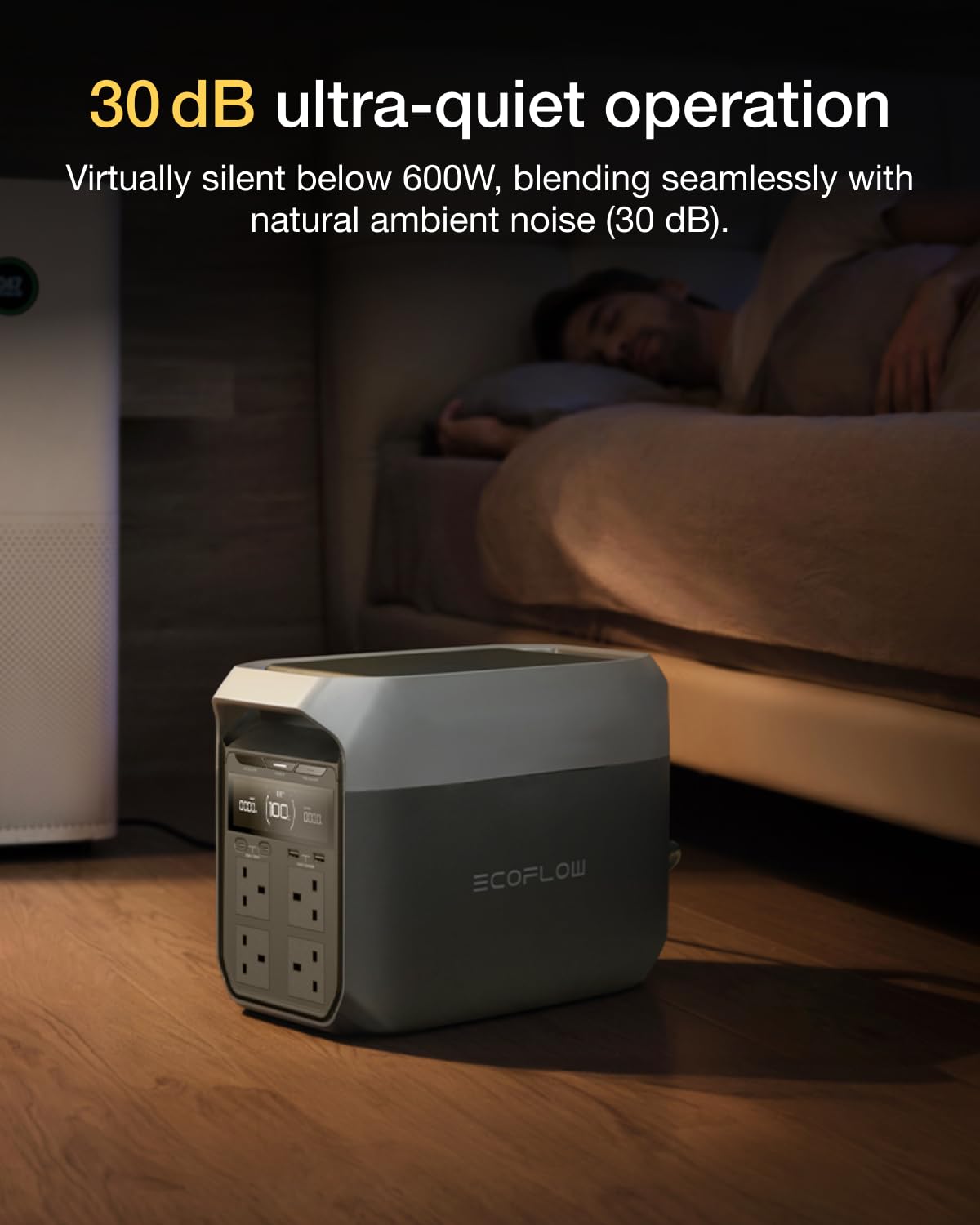 ECOFLOW DELTA 3 Portable Power Station, 1024Wh Solar Generator, LiFePO4 Battery, 0-70% Quick Charge in 30 Min, Expandable to 5kWh, Backup Power with UPS for Home, Camping & RV