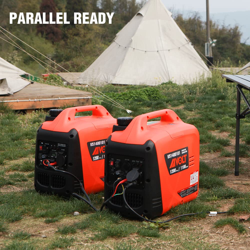 AIVOLT 1200W Petrol Inverter Generator 4 Stroke Portable Silent Suitcase Generator for Camping, Home Use - True Sine Wave, Super Lightweight, Ultra Quiet