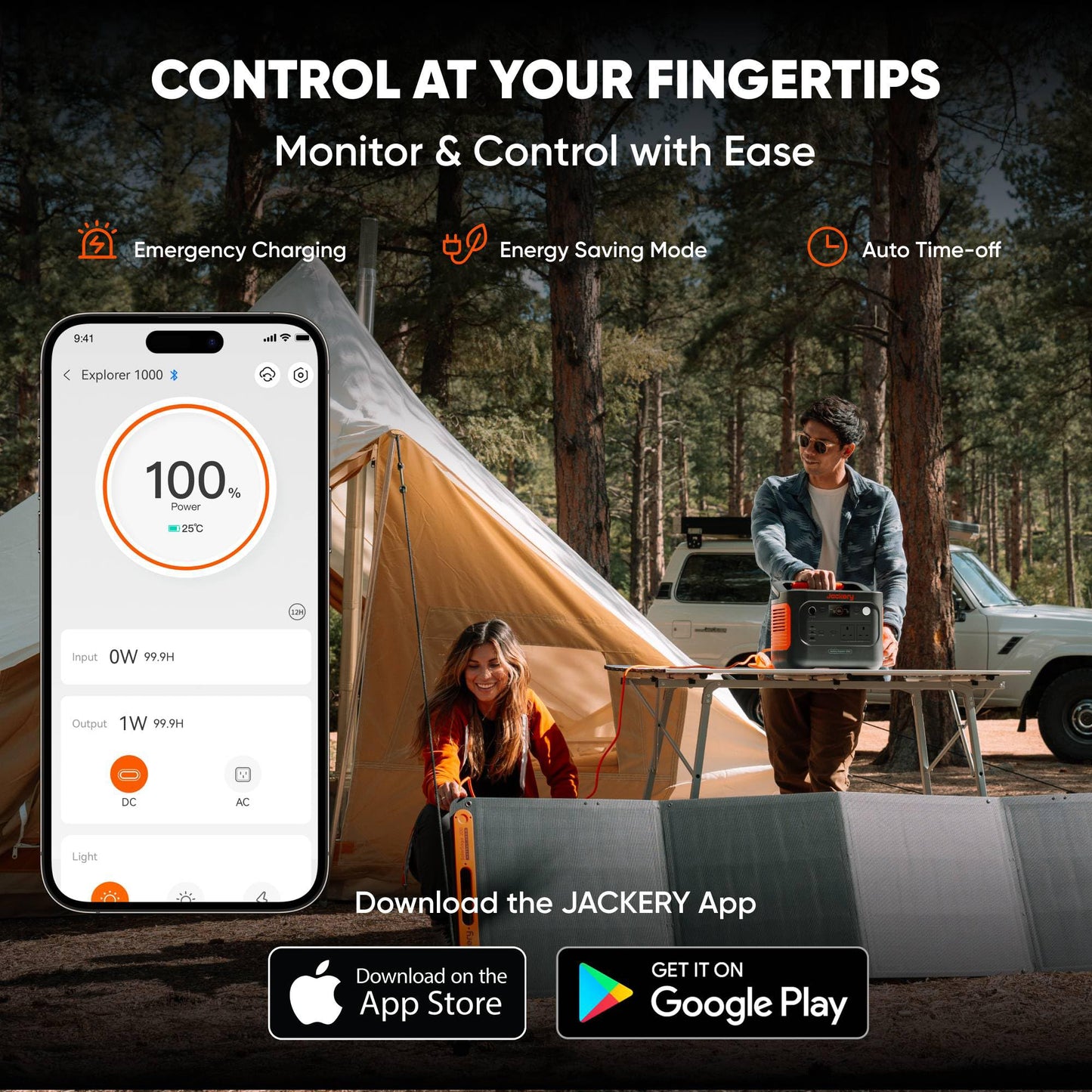 Jackery Explorer 1000 v2+ 100W Solar Panel Portable Power Station(2024 New),1070Wh LiFePO4 Battery,1500W AC/100W USB-C Output, 1 Hr Fast Charge, Solar Generator for Outdoor Camping,Off-grid Living,RV