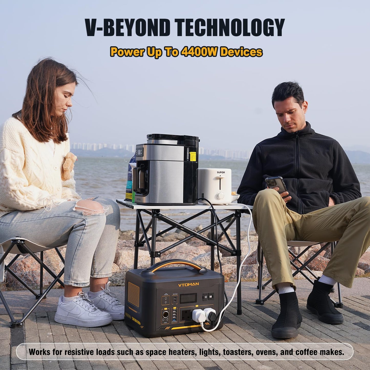 VTOMAN 3096Wh Portable Power Station Bundle with Extra Battery & 200W Solar Panel Included - Up to 4400W Solar Power Generator for Home Backup, Off-grid, Road Trip, RV, Camping