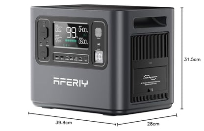 AFERIY Portable Power Station 2400W, 2048Wh Power Station LiFePO4 Backup Battery, Quick Charge in 1.5H, 240V AC Outlets, UPS, Solar Generator, Electric Generator for RV/Camping/Home, 7-Year Warranty