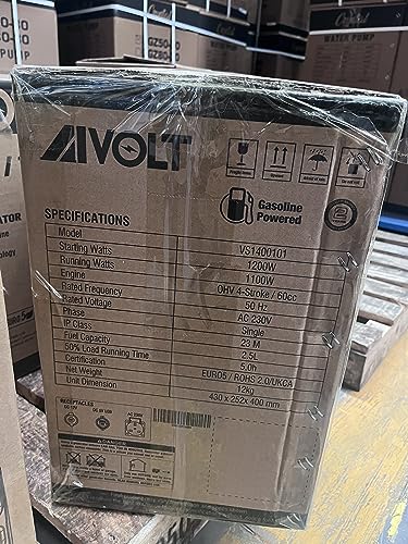 AIVOLT 1200W Petrol Inverter Generator 4 Stroke Portable Silent Suitcase Generator for Camping, Home Use - True Sine Wave, Super Lightweight, Ultra Quiet