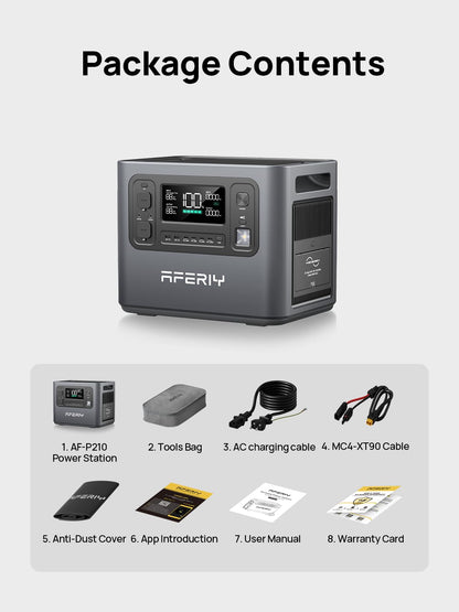 AFERIY Portable Power Station 2400W, 2048Wh Power Station LiFePO4 Backup Battery, Quick Charge in 1.5H, 240V AC Outlets, UPS, Solar Generator, Electric Generator for RV/Camping/Home, 7-Year Warranty