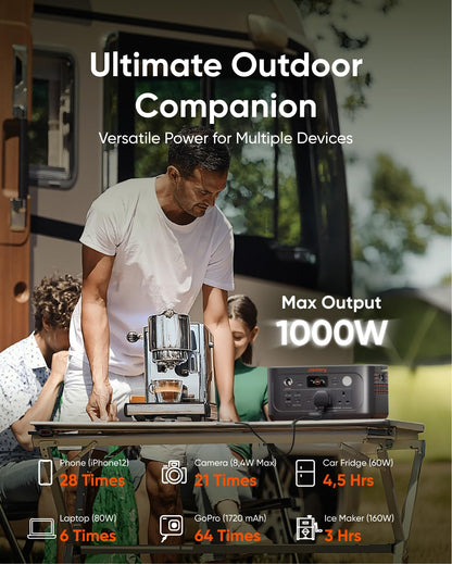 Jackery Explorer 500 v2 Portable Power Station, 230V/500W Pure Sine Wave Solar Generator, 1000W AC Output Power Station, 512Wh LiFePO4 Lithium Camping Battery Backup for Picnics, Fishing, Travel