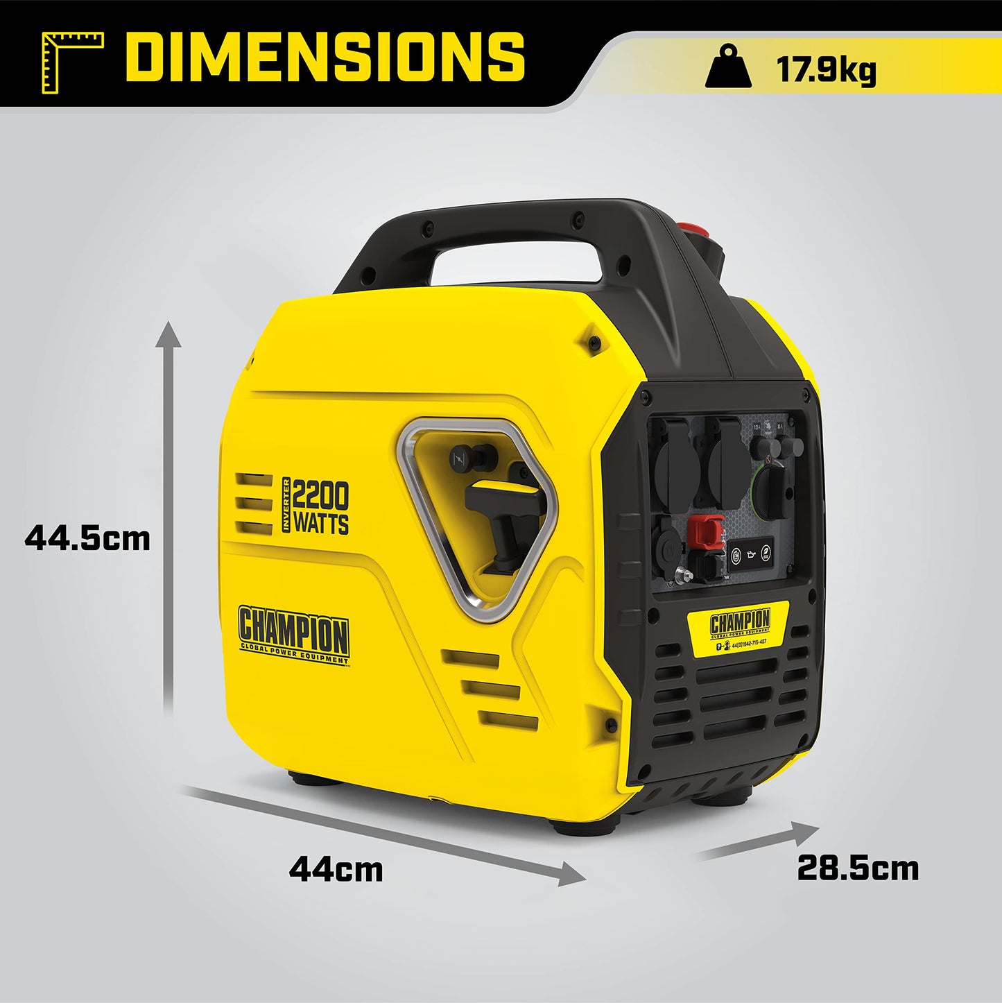 Champion Power Equipment 92001i 2200 Watt Petrol Portable Inverter Generator - 240V, 79cc Engine, 4.0L - The Mighty Atom - Super Lightweight, True Sine Wave, EZ Start, Ultra Quiet