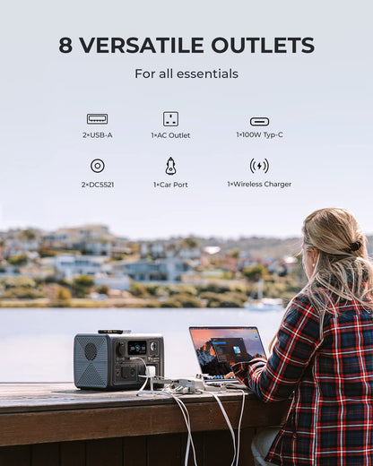 BLUETTI EB3A Portable Power Station, 268Wh LiFePO4 Power Station Battery Backup w/ 2 600W (1200W Surge) AC Outlets, Recharge from 0-80% in 30 Min., Solar Generator for Outdoor Camping