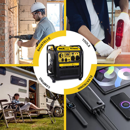 Aceup Energy 3800 Watt Inverter Generator, Petrol Powered Generator Pure Sine Wave 223cc, EURO-V, CE