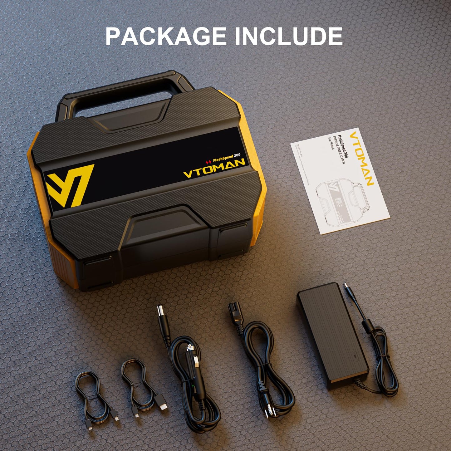 VTOMAN FlashSpeed 300 Portable Power Station Up to 600W Output, 230Wh Solar Generator with LiFePO4 Battery, Fast Charging 100W USB-C, 3000 Cycles, 6 Outlets for Home, Camping, RV, Fishing