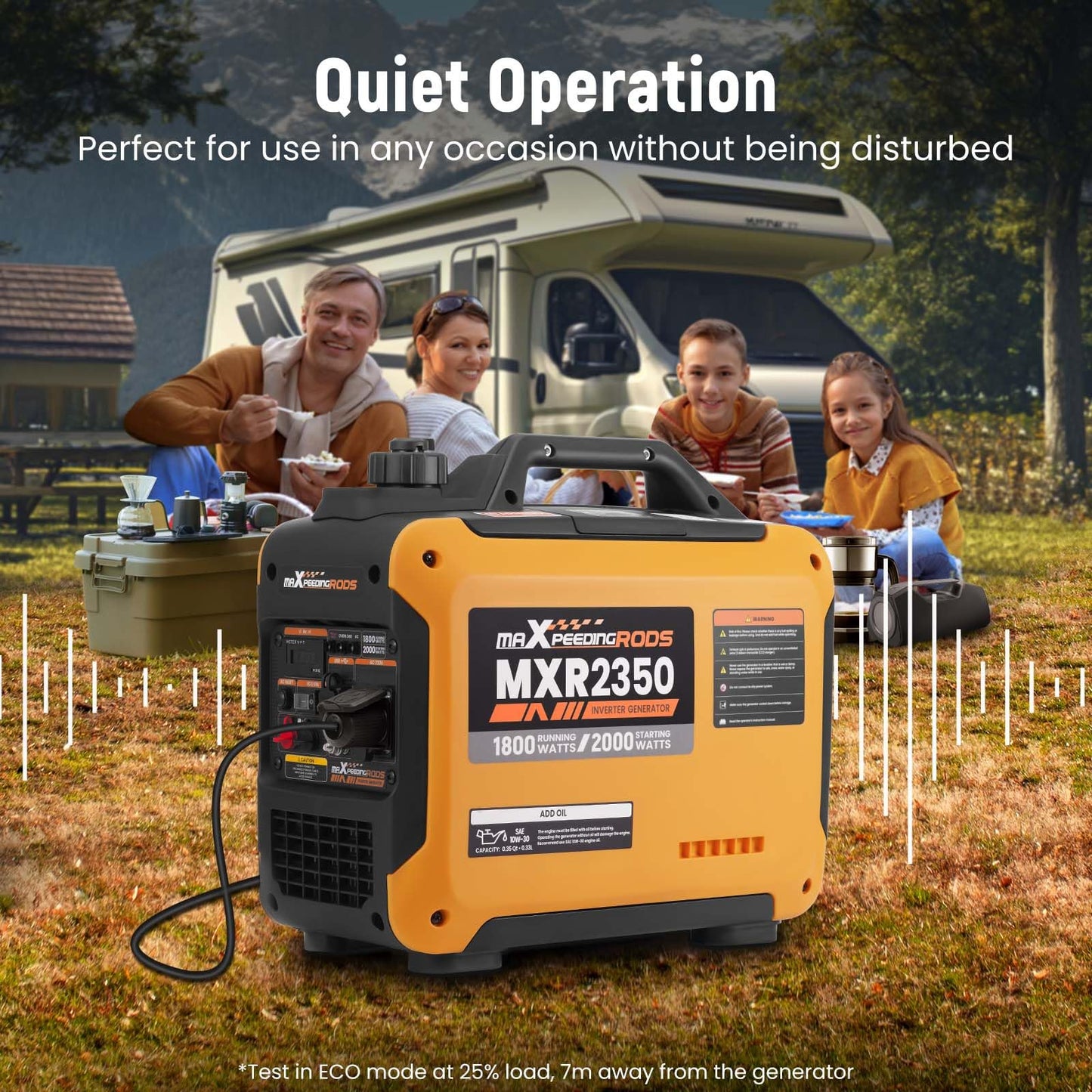 maXpeedingrods 2000W Portable Inverter Generator Petrol Silent, Digital Display, Compact and Lightweight for Camping, RV Travel,Home