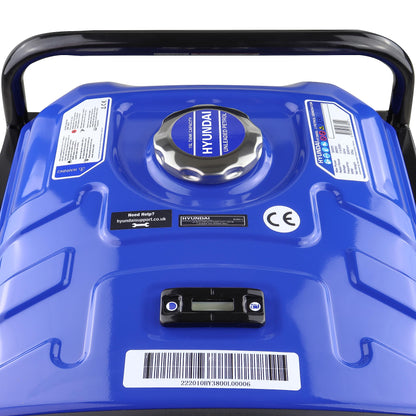 Hyundai Petrol Open Frame Generator 3.2kW / 4kVA, For Home or Site Use Powering Power Tools, Lighting Rrigs, Garages, Workshops, 3 Year Warranty